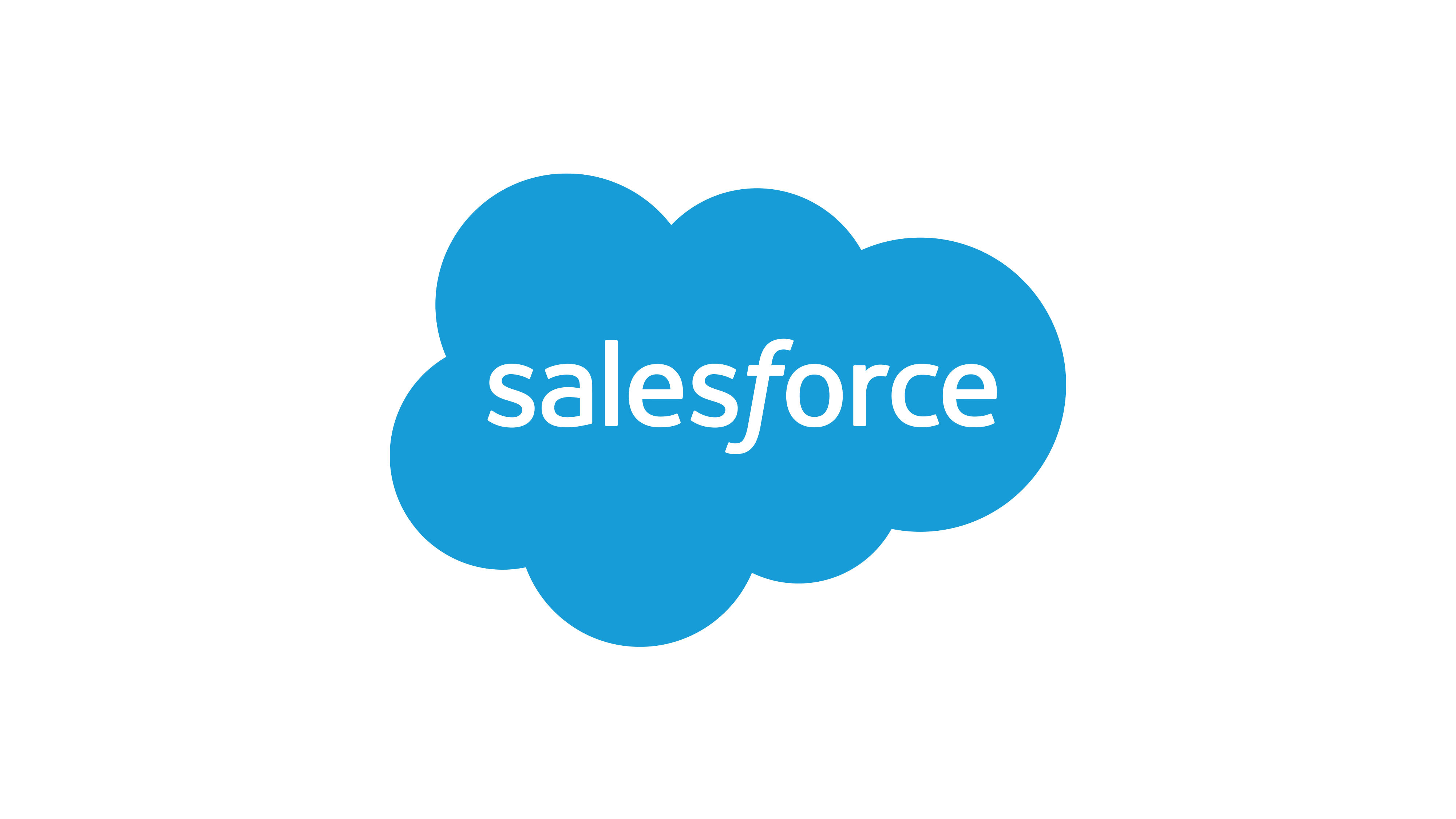 Logotipo de Salesforce sobre fondo azul